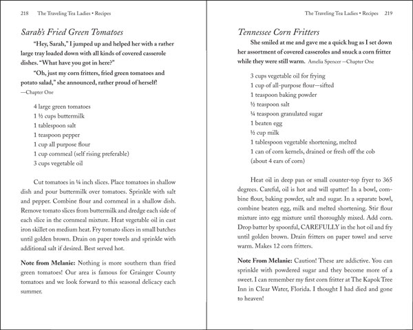 The Traveling Tea Ladies: Death in Dallas recipes page spreads
