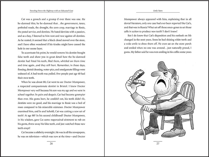 Interior-page spread of Traveling Down the Highway with an Educated Goat by Henry W. Poore, M.D.